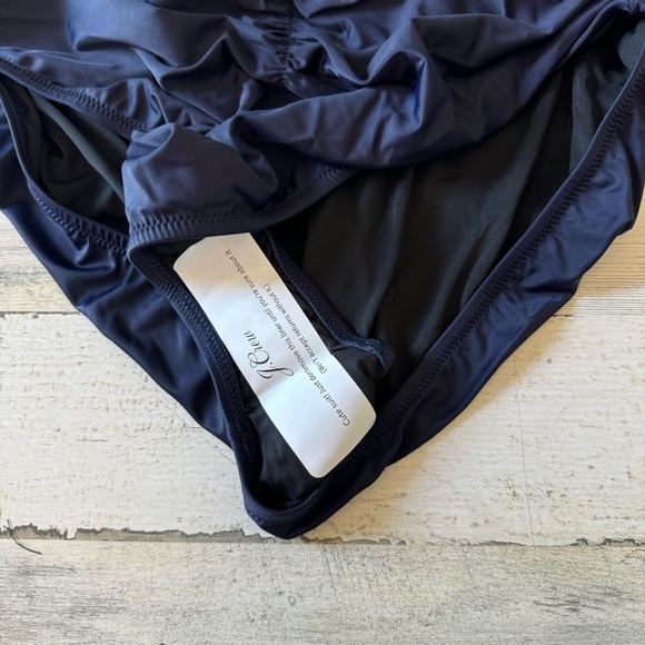 NWT J. Crew BF176 Ruched sweetheart One Piece Swimsuit Bathing Suit NAVY - Picture 5 of 7